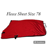 Fleece Horse Sheet size 78 Red with Black Binding USED - £19.97 GBP