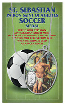 St. Sebastian Soccer Medal Necklace with a Free prayer card - £11.73 GBP