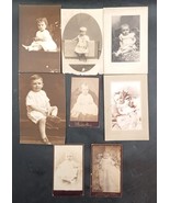 Lot Of 8 Antique Cabinet Cards, Babies &amp; Toddler Portraits - €26,21 EUR