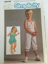 Simplicity Sewing Pattern 6818 Child Girls Jumpsuit 2 Lengths Summer Sz 4 5 6 UC - $9.99