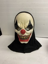 Clown Mask With Hood Deranged Made Of foam Spirit Halloween Horror Scary Terror - £29.89 GBP