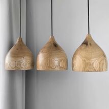Handmade wooden pendant lights for kitchen island, wooden fixture rustic... - $130.00