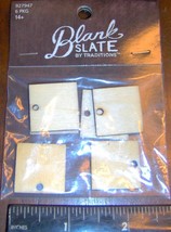 6 small WOOD SQUARES Blank TAGS with hOle 7/8&quot; square x 1/16&quot; thick Wood... - $14.63