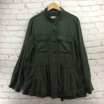 Loft Jacket Womens Sz L Large Green Utility Lightweight - $24.74