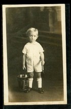 Vintage RPPC Photo Postcard Child Beach Pail Shovel 1927 Hodee Sranson Genealogy - £11.89 GBP