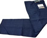 Perry Ellis Men&#39;s Slim-Fit Flat Front Dress Pants in Navy-33x32 - $31.99
