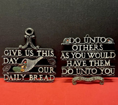 Vintage Metal Trivet Give Us This Day our Daily Bread Cornucopia Do Unto Others - £7.96 GBP