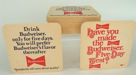 Vintage Lot of 26 Beer Coasters - Budweiser - Five Day Test - $14.50