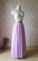 Light Purple Tulle Maxi Skirt Outfit Women Custom Plus Size Tulle Skirt image 5