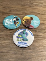 Disney Lot of 3 Promotional Buttons Monsters University Mickey Mouse Poo... - $9.89