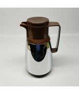 Vintage Brown Plastic and Chrome Vacuum Glass Insulated Pitcher West Ger... - £11.60 GBP