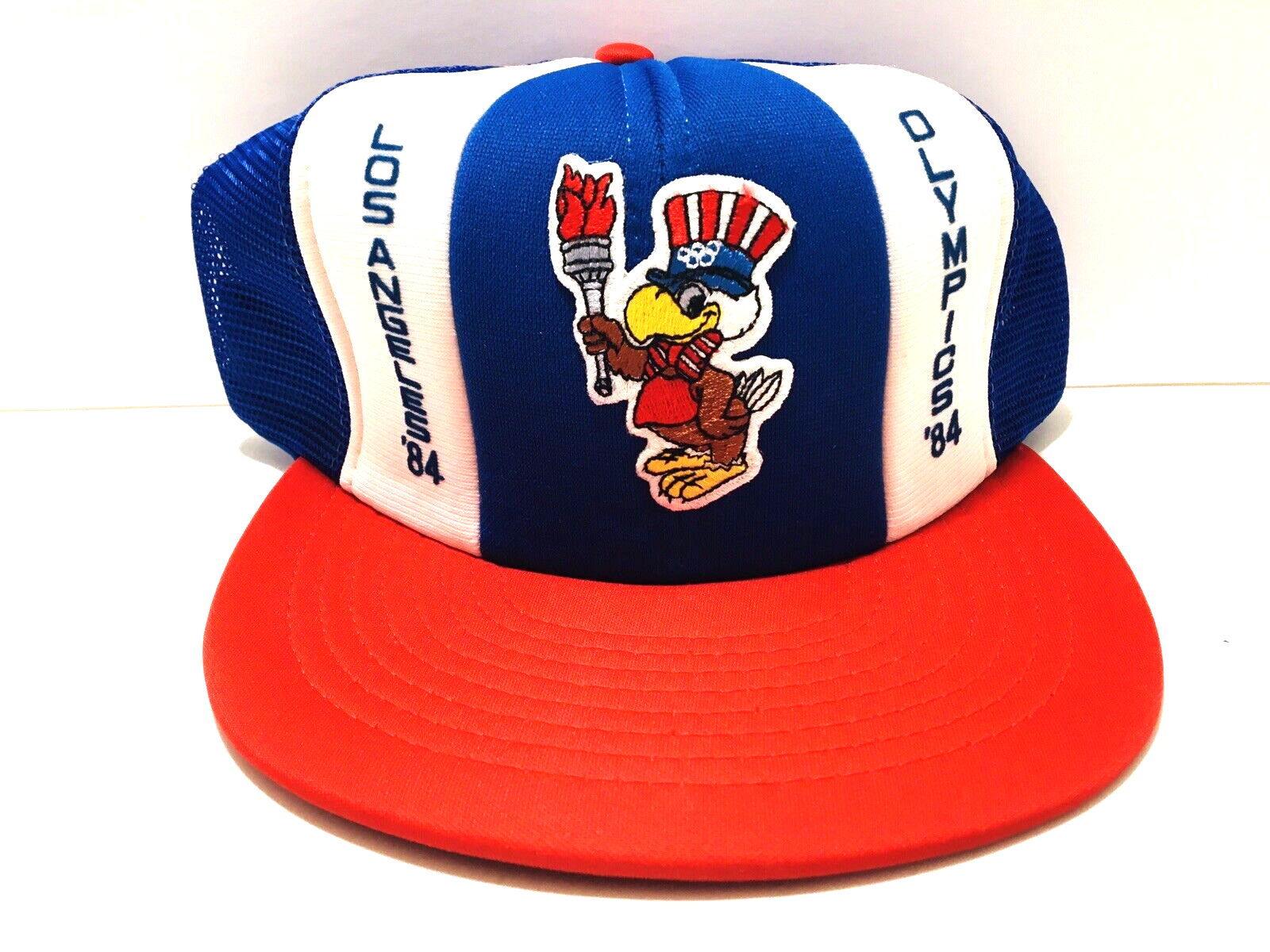 Vtg Summer Olympics 1984 Los Angeles Snapback Foam Mesh Trucker Deadstock New