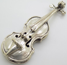 Vintage Italiano Fatto a Mano Originale Argento .800 Violino Miniatura - £36.43 GBP