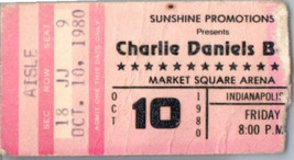 Biglietto Della Charlie Daniels Band 10 Ottobre 1980 Indianapolis Indiana - £30.59 GBP