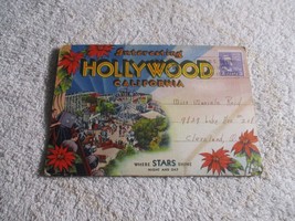 Hollywood California Souvenir picture Postcard Folder 1940s 12 pictures - £15.54 GBP