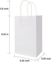100 Pcs White 5.25x3.25x8.25 Small Gift Bags with Handles, Birthday Gift... - £25.85 GBP