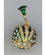 Russe Faux Oeuf Pendentif W/Transparent Cristal Royal Couronne Design En... - €32,49 EUR