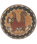 Tile Wall Costa Rica Abstract Sea Turtle Round Trivet Coaster Earth Tone... - £19.34 GBP