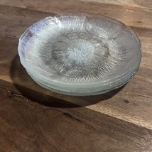 Set Of 5 Vintage Arcoroc France Fleur Salad Lunch Plates Clear 7.75” - $25.00