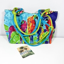 Tropical Parrot Beach Bag Purse Tote Sun N Sand Anne Ormsby Parade Paradise Palm - £21.01 GBP