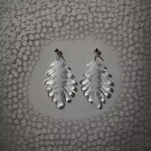 Graceful White and Clear Dangle Earrings: Classic &amp; Elegant Design - $8.60