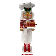 Christmas Wood Nutcracker holding Candy Cane and Gingerbread Man Platter... - $39.58