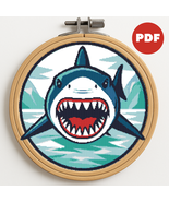 A shark with big teeth - Cross-stitch pattern PDF - Instant download - $5.00