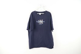 Vintage 90s Streetwear Mens XL St Maarten Caribbean Spell Out Faded T-Shirt Navy - £18.95 GBP