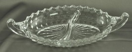 Vintage Crystal Fostoria American Glass 12&quot; Two Sectional Relish Serving Boat - £8.71 GBP