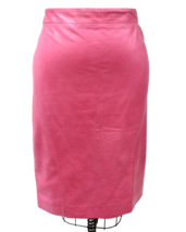 Vintage Christian Dior Boutique Pink Lambskin Leather Skirt Fits L/XL Fr... - $519.75