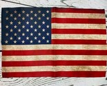 Patriotic Applique Banner Flag Tea Stained American Flag - $18.99