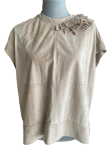 NWT $ 5995 BRUNELLO CUCINELLI Leather Suede Tunic Fringe Top Blouse sz 4... - £506.90 GBP
