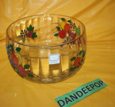 Fifth Avenue Crystal Limited Romania Hand Painted Optic Glass Fruit Bowl - £35.52 GBP