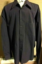 Mens Alfani Striped Blue Dress Button Down Shirt 16 1/2 SKU 061-35 - $6.71