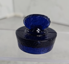 Cobalt Blue Vintage Apothecary Ground Glass Stopper Lid - $246.21 MXN