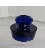 Cobalt Blue Vintage Apothecary Ground Glass Stopper Lid - $237.26 MXN