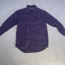 Ike Behar New York Boys Button Up Shirt Long Sleeve Striped Purple Size ... - £15.70 GBP