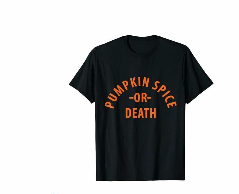 Pumpkin Spice or Death T-Shirt Tee Shirt Top Men's Large Black Fall Halloween  - £11.64 GBP