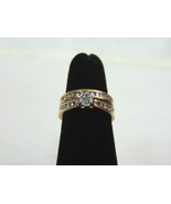 Womens Vintage Estate 10K Yellow Gold Diamond Wedding Ring Set 4.4g E3254 - £315.56 GBP