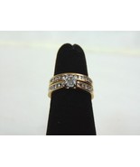 Womens Vintage Estate 10K Yellow Gold Diamond Wedding Ring Set 4.4g E3254 - €342,32 EUR