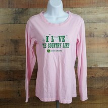 John Deere T-Shirt Womens Size 7/9 Pink Long Sleeve TZ2 - £6.18 GBP
