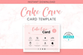 Cake Care Card Template - $8.00