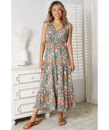 Double Take Floral V-Neck Tiered Sleeveless maxi Dress - £23.18 GBP