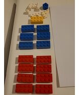 VTG Retro Lot Of 20 Genuine Lego Pieces Red Blue Yellow White Blocks Bri... - $8.06