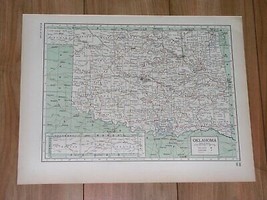1949 Original Vintage Map Of Oklahoma / Verso Oregon Portland - £17.49 GBP