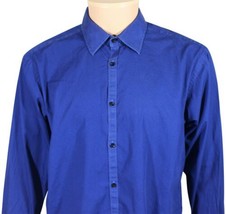 Ben Sherman Dress Shirt 16.5 32/33 Large L Flip Cuff Long Sleeve Blue Speckled - $17.81