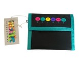 Vintage Gitano Spirit 80s 90s Trifold Wallet Black Pink Yellow Teal Purp... - $19.99