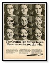 Scripto Graffiti Pen Sweepstakes Print Ad Vintage 1969 Magazine Advertis... - £7.73 GBP