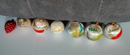 7 Vintage Christmas Holiday Ornaments - £3.05 GBP