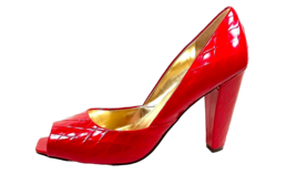 ENZO ANGIOLINI Women Size 9 High Heels RED Patent Leather Pump Peep Toe ... - £33.03 GBP